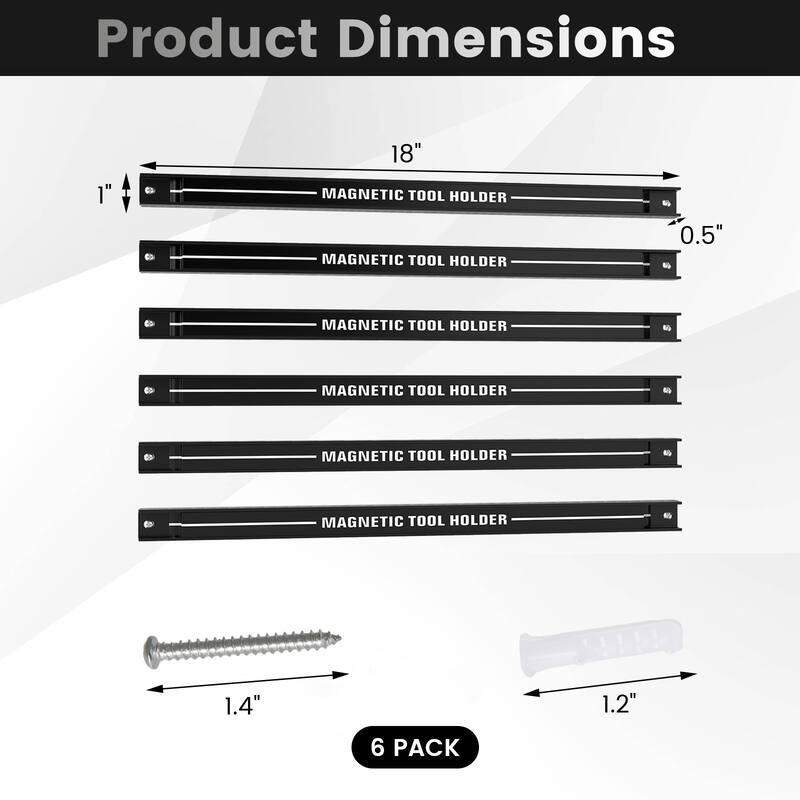 Gymax 18'' Magnetic Tool Holder Strip w/ Mounting Screws Space-Saving