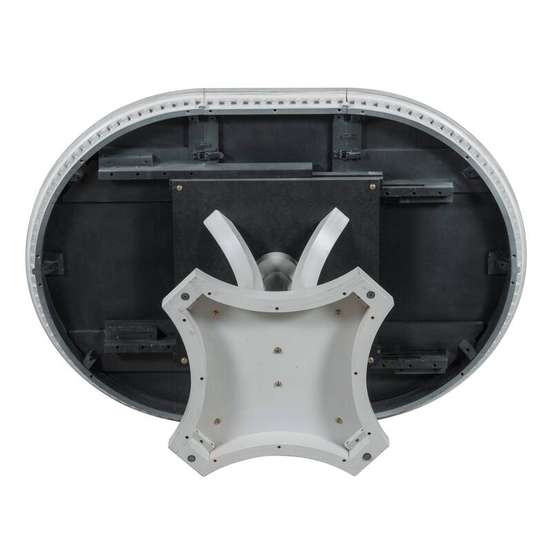 5-Piece Round Dining Set, Extendable Dining Table with 4 Cushioned Chairs, Kitchen Table Set for Dining Room