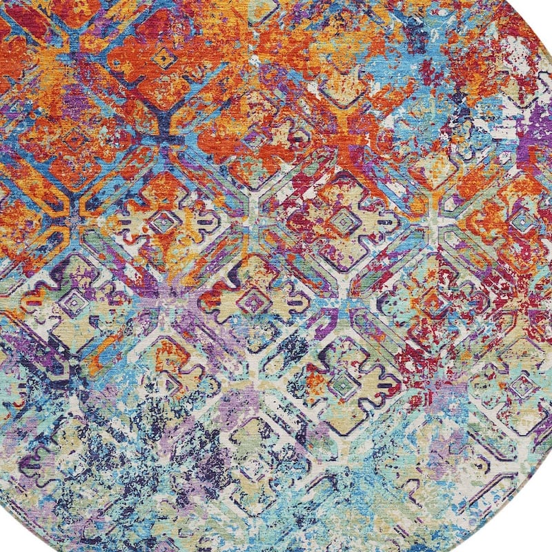 HomeRoots Geometric Transitional Rectangle Outdoor Rug