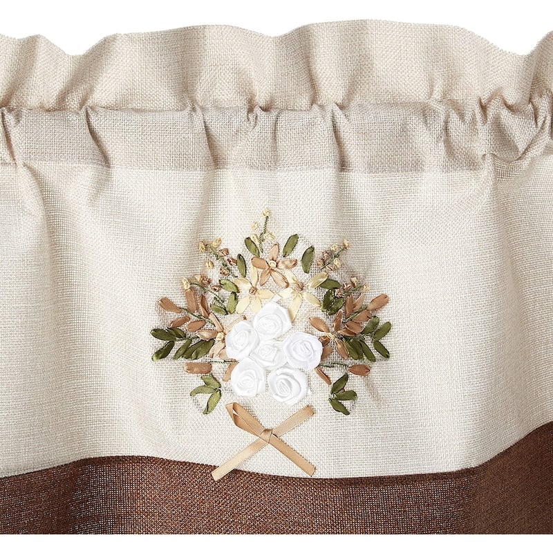 Violet Linen Artistic Decorative Burlap, 60" x 15", Straight, Rod Pocket Curtain Valance