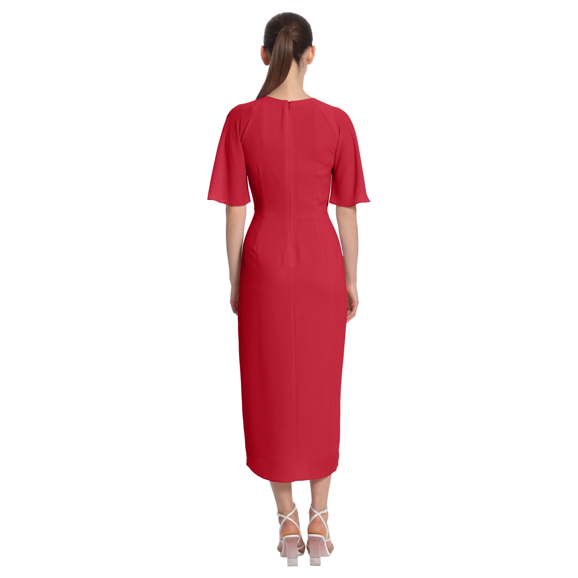 Maggy London Side Drape Midi Dress - Overstock - 43241073