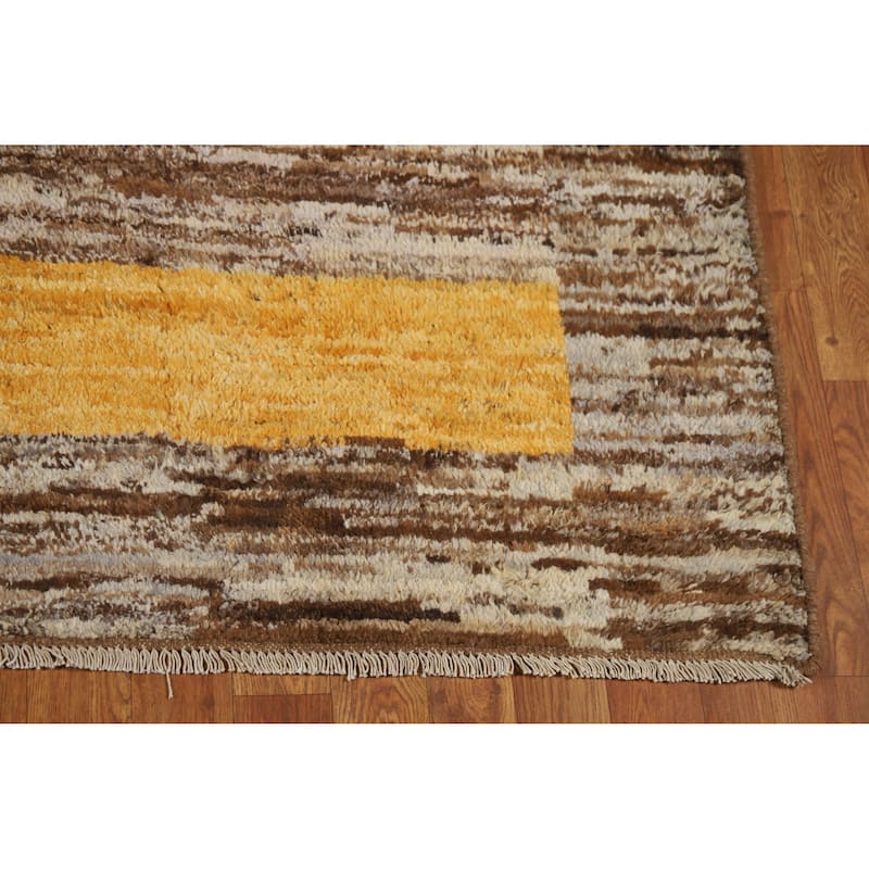 Moroccan Oriental Area Rug Hand-Knotted Wool Carpet - 5'9" x 8'2"