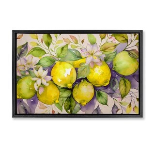 Stupell Cottage Lemon Blooms Framed Floater Canvas Wall Art Design By ...