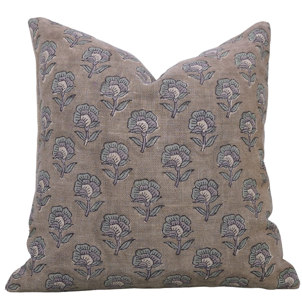 Linen Bohemian Block print pillow Cover Rohini
