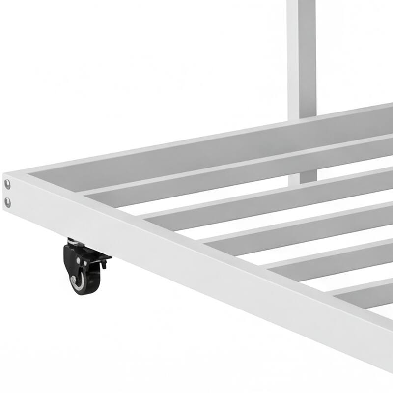 Moasis Twin Daybed with Pull Out Trundle, Metal Trundle Bed