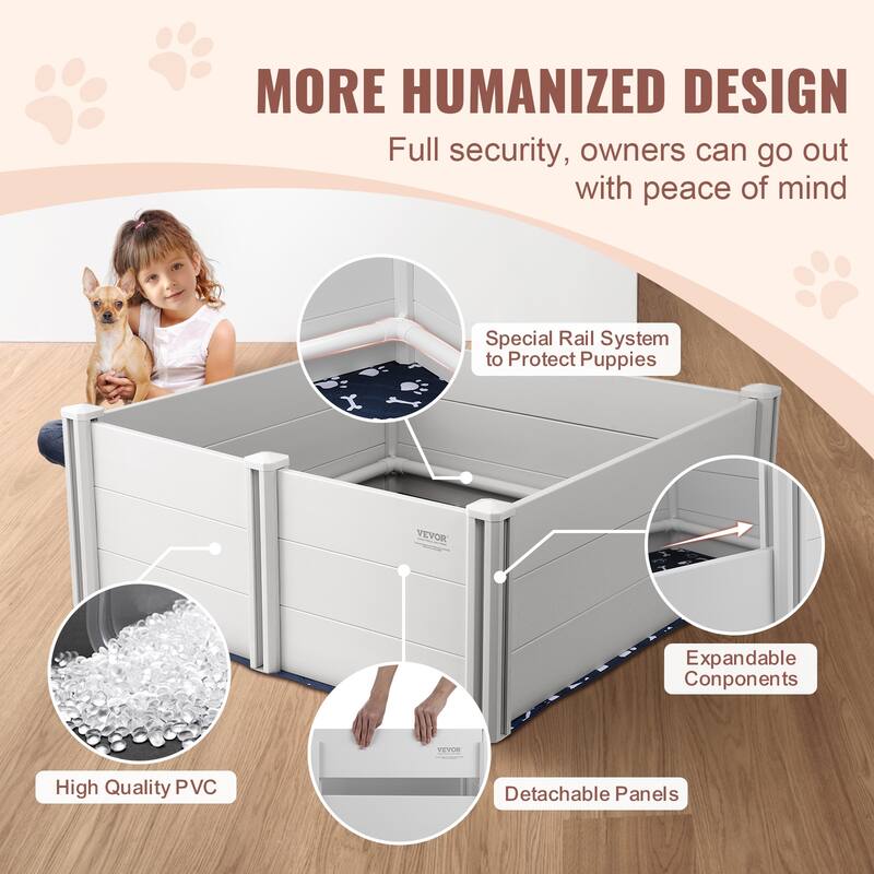 Dog Whelping Box,Whelping Box for Dogs and Puppies, White
