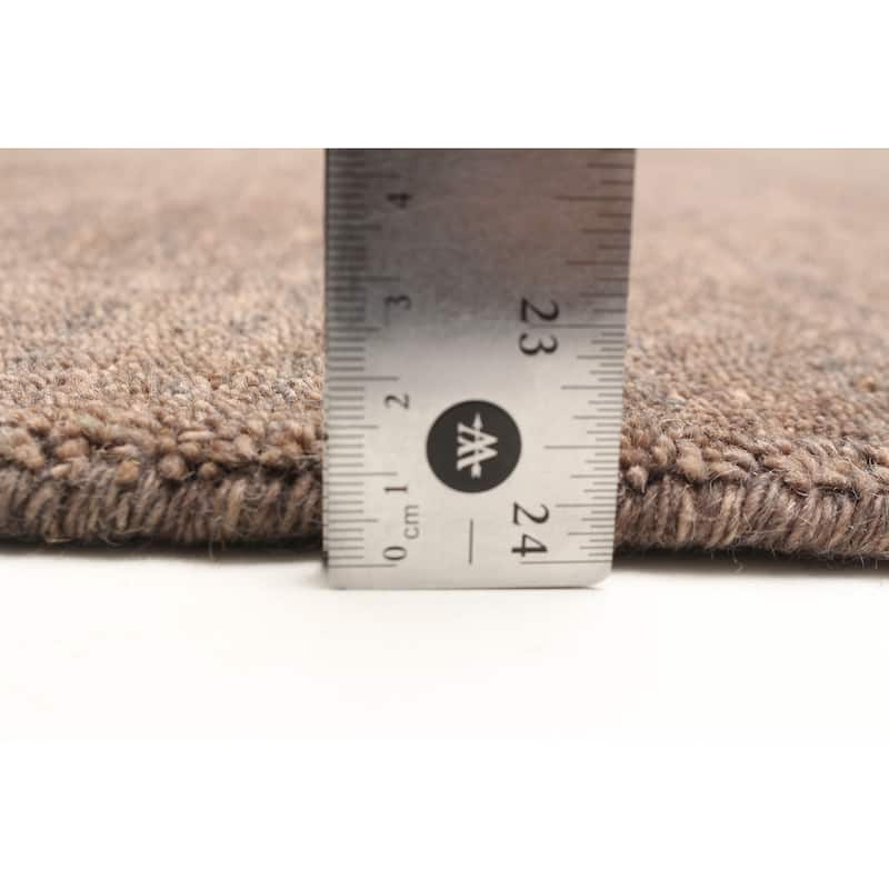 ECARPETGALLERY Hand Loomed Kashkuli Gabbeh Taupe Wool Rug - 4'0 x 5'11