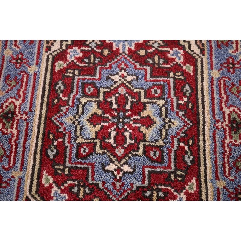 Red Heriz Serapi Accent Rug Hand-Knotted Traditional Wool Carpet - 2'0" x 3'0"