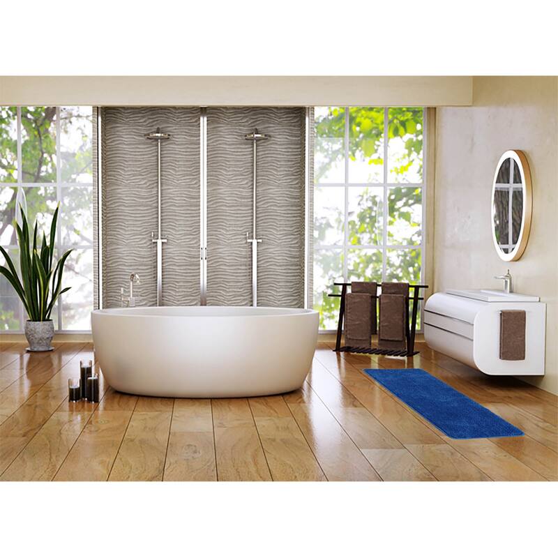 Microfiber Polyester Double Sink Bath Mat Runner - 48"L x 20"W