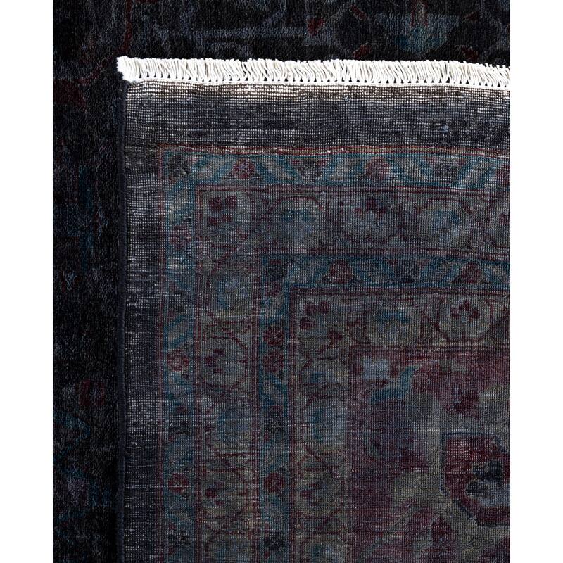 Overdyed One-of-a-Kind Hand-Knotted Area Rug - Black - 12' 1" x 15' 0"