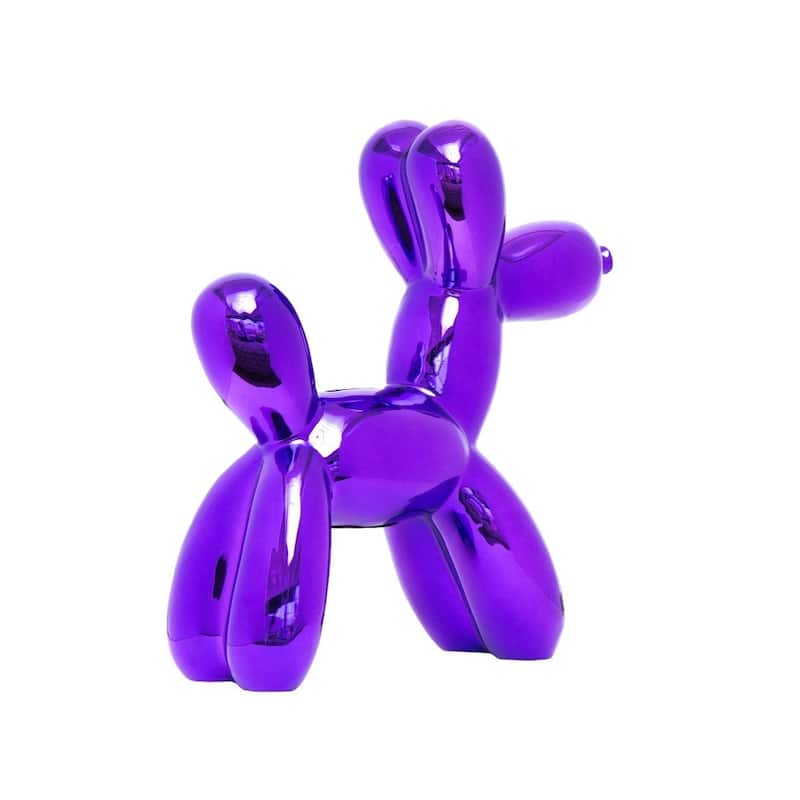 Interior Illusions Plus Ceramic Dog Piggy Bank - 12in tall - Purple