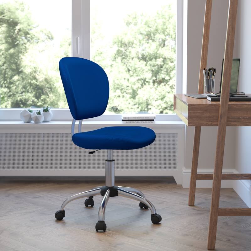 Mid-back Mesh Padded Swivel Task Office Chair with Chrome Base