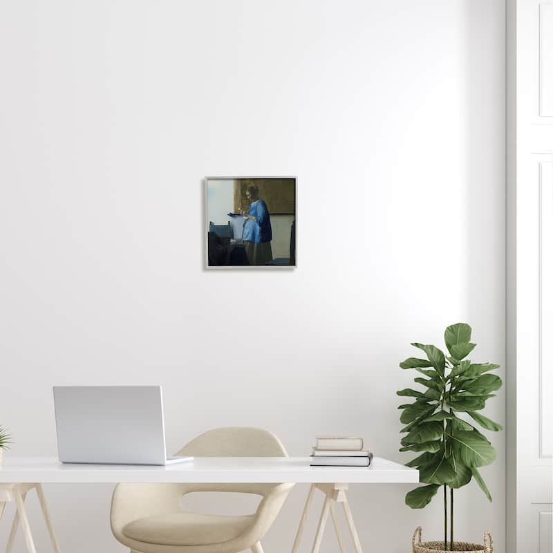 Stupell Woman Reading a Letter Johannes Vermeer Classical Painting Framed Wall Art, Design by one1000paintings
