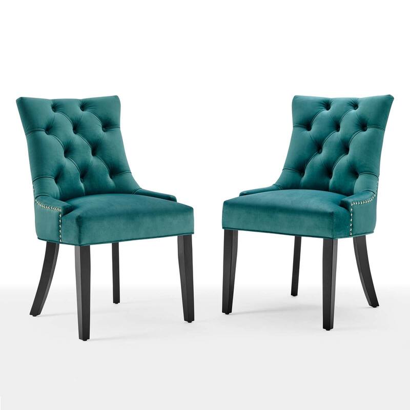 Silver Orchid Kornman Velvet Dining Side Chairs (Set of 2)