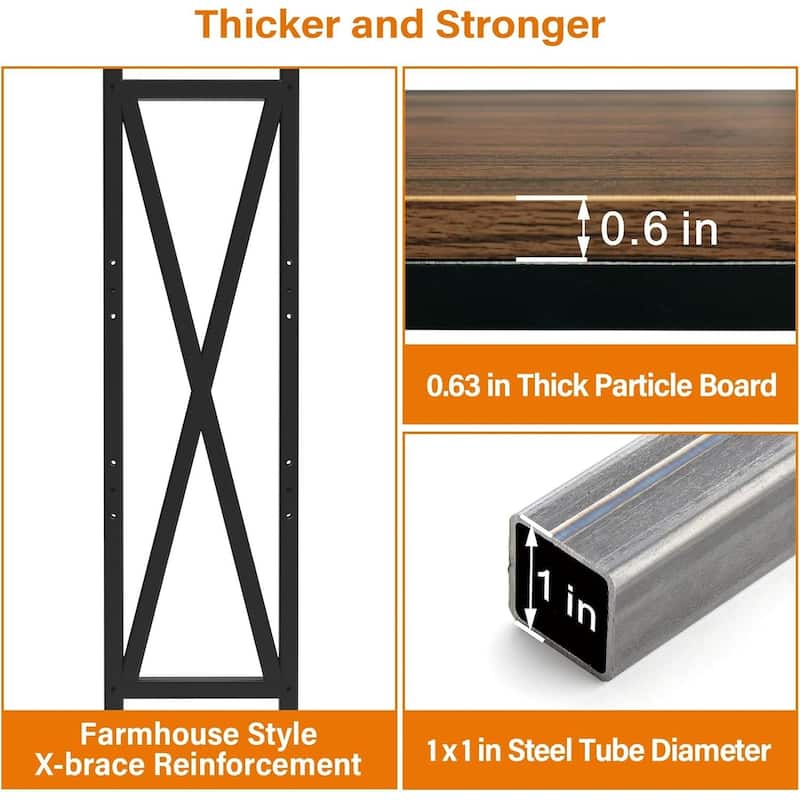 Anmytek 56.30'' Bakers Rack 4 Tier Industrial Farmhouse Shelf Heavy Duty Kitchen Garage Storage 240 LB Capacity