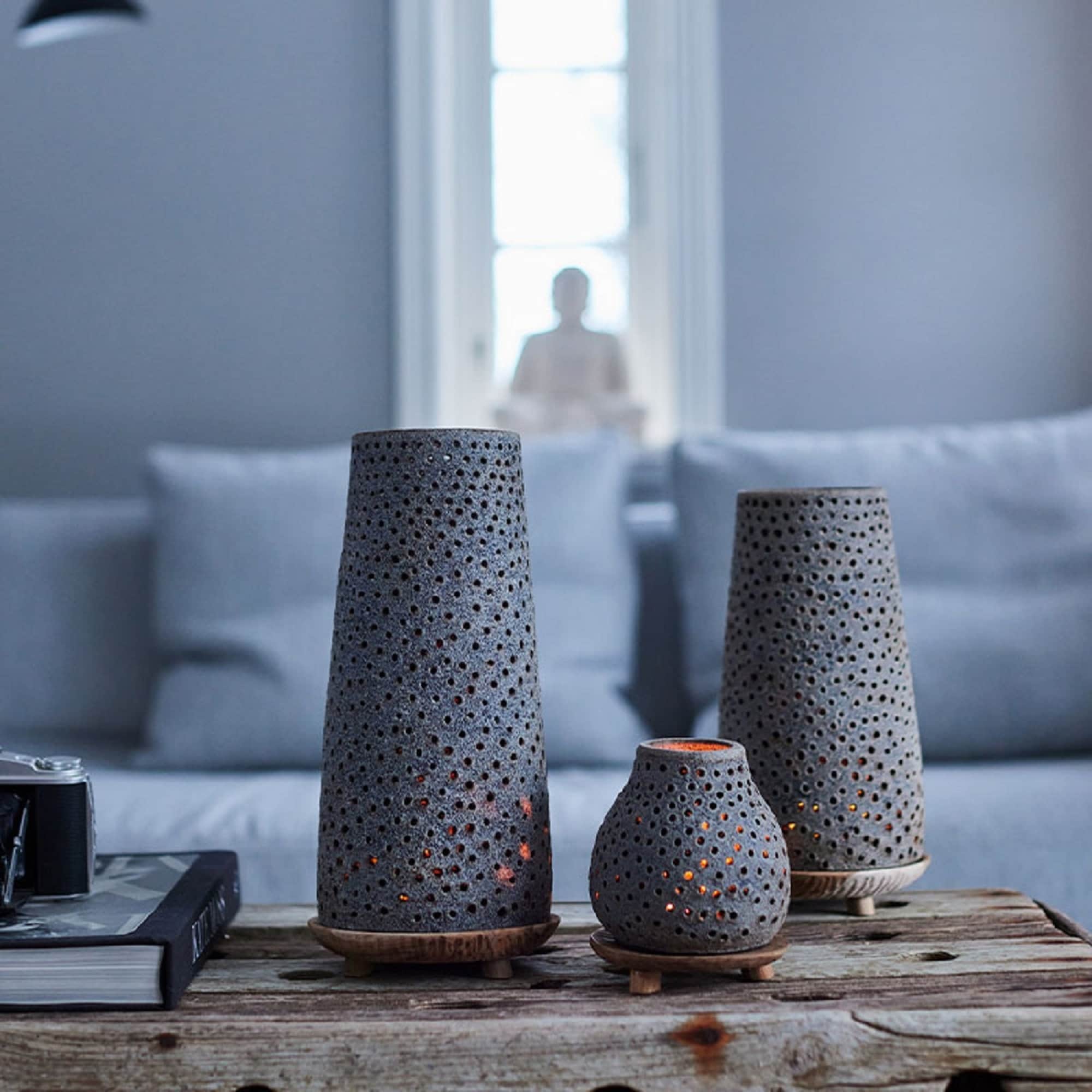 Grey lantern lamp top