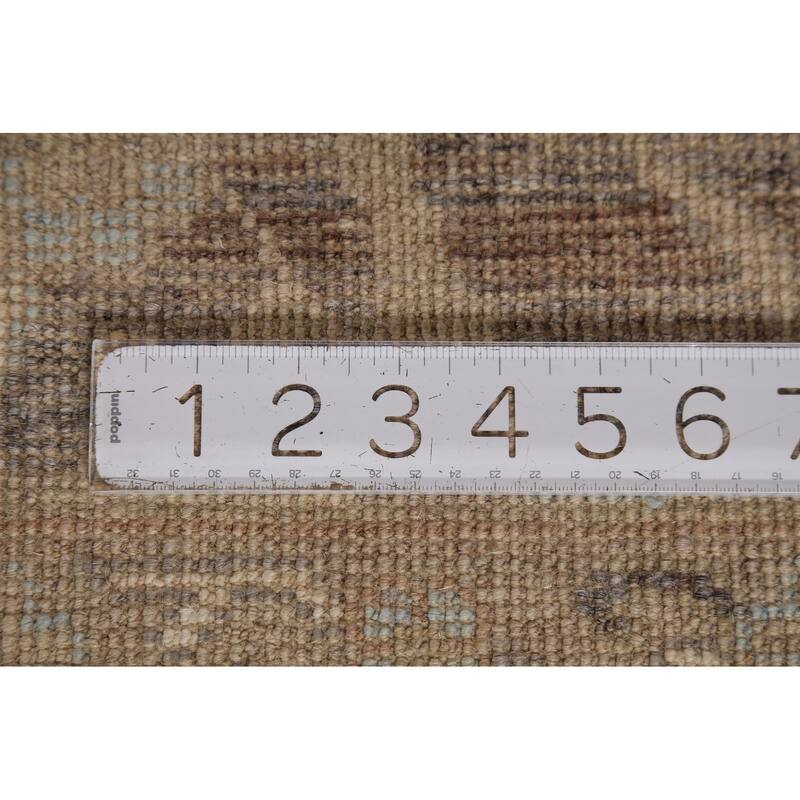 Vegetable Dye Oushak Turkish Area Rug Blue Hand-Knotted Wool Carpet - 8'2"x 9'10"