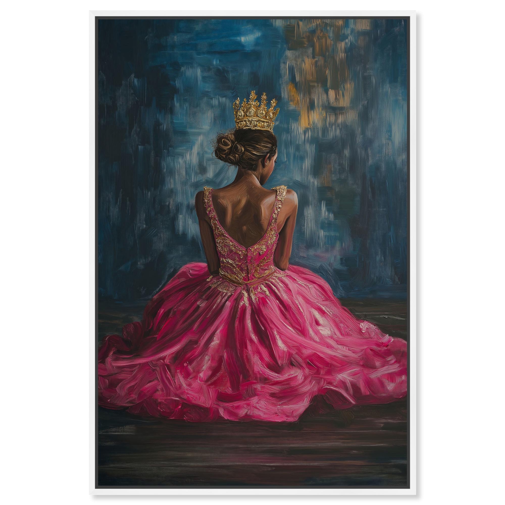 The Rose Crown Canvas Ebony Portrait Art by Art Remedy