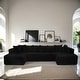 preview thumbnail 3 of 20, GDFStudio - American Design Modular 130" U-Shaped Sectional Sofa, Chaise Lounge with Reversible Layout Black