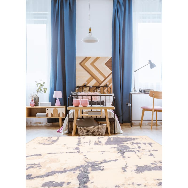 ECARPETGALLERY Hand-knotted Tangier Cream Wool Rug - 8'1 x 9'7