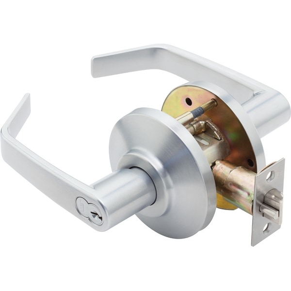 Best Access 7KC27AB15DS3 7KC Series Keyed Entry Door Lever Set with "15" Lever, "D" Trim, S3 Strike and 2-3/8" Backset
