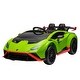 preview thumbnail 15 of 26, Lamborghini children's electric four-wheel four-wheel drive with remote baby seating toy car Green