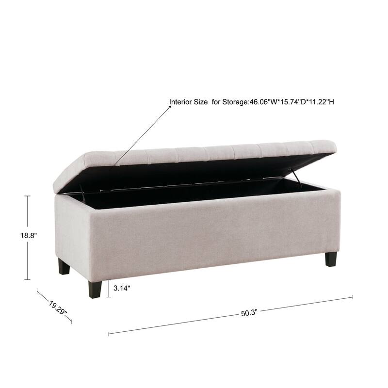 Stylish Mid-Century Modern Upholstered Tufted Storage Bench - Perfect for Versatile Spaces