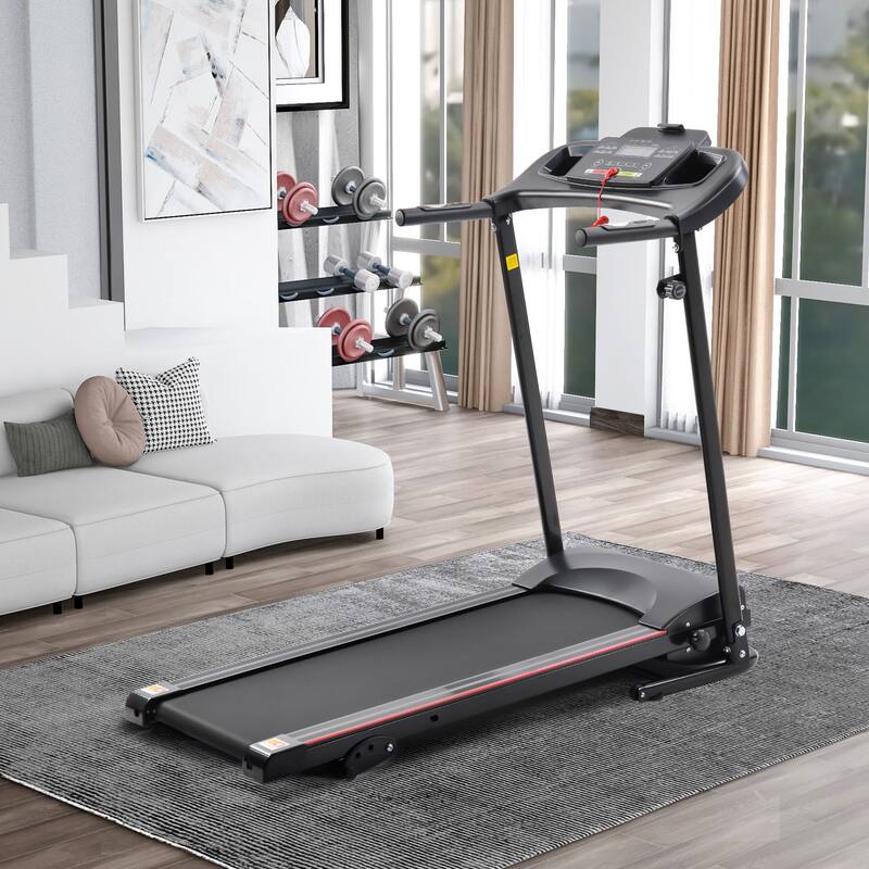 2.5 HP Stainless Steel Folable Electric Treadmill with 5 in. LCD Display and Heart Rate Sensor