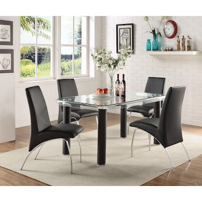 Leatherette Upholstered Side Chairs with Metal Base, Set of 2 - 38 H x 24 W x 17 L Inches