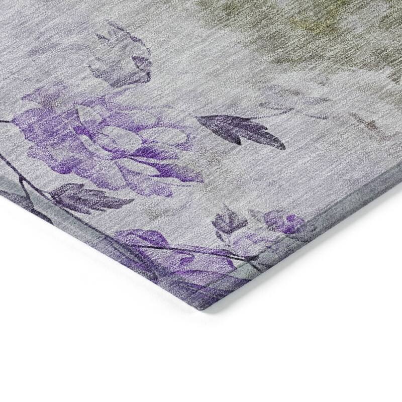 HomeRoots Floral Transitional Rectangle Outdoor Rug
