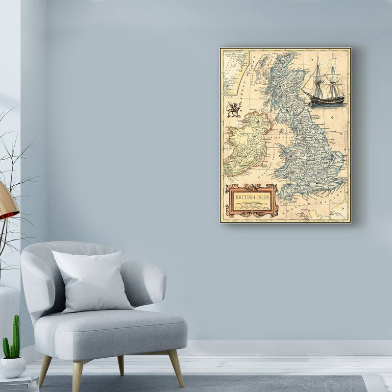 Vision Studio 'British Isles Map' Canvas Art