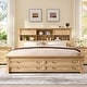 preview thumbnail 3 of 66, Farmhouse Bed Frame with 54" Tall Storage Bookcase Headboard