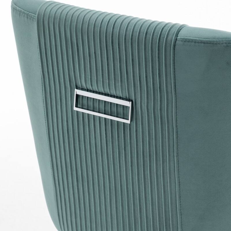 Modern Contempoary Velvet Dining Chair Set of 2 with Metal Frame Legs and Back Pull