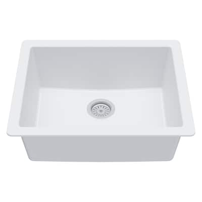 Karran Undermount 24.38 in Single Bowl Quartz Kitchen Sink