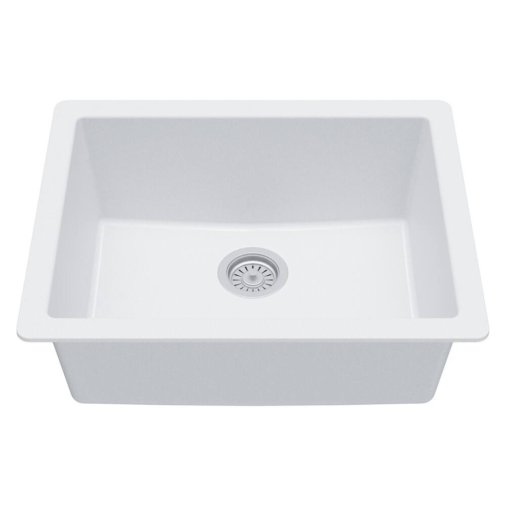 Karran Undermount 24.38 in Single Bowl Quartz Kitchen Sink