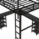 preview thumbnail 13 of 11, Full Size Metal Loft Bed with Built-in Desk and Shelves, Multifunctional Loft Bed Frame with Ladder and Guardrails
