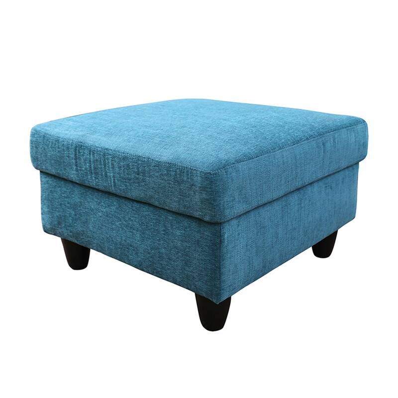 Blue Velvet Living Room Ottoman with Storage Space