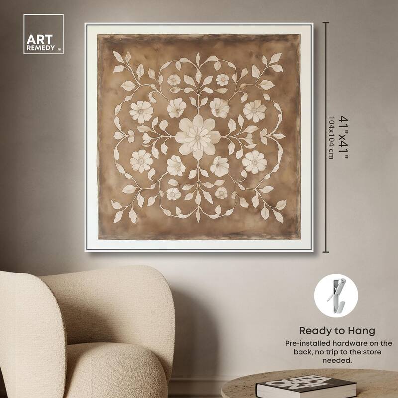 Floral Mandala Canvas by Art Remedy