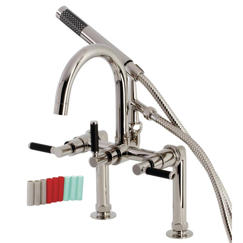 Kingston Brass Kaiser Deck Mounted Clawfoot Tub Filler with Built-In