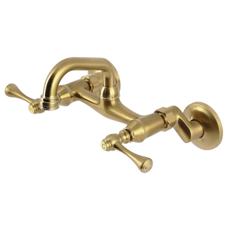 Kingston Brass KS312 Kingston 1.8 GPM Wall Mounted Bridge Bar Faucet