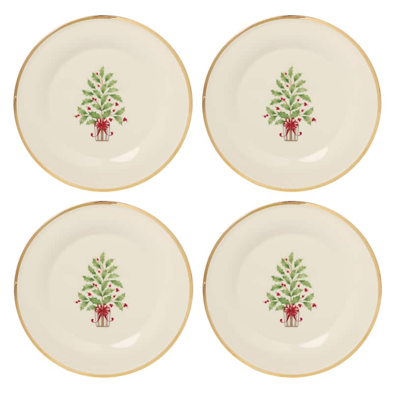 Lenox Holiday Tree Accent Plates, Set of 4