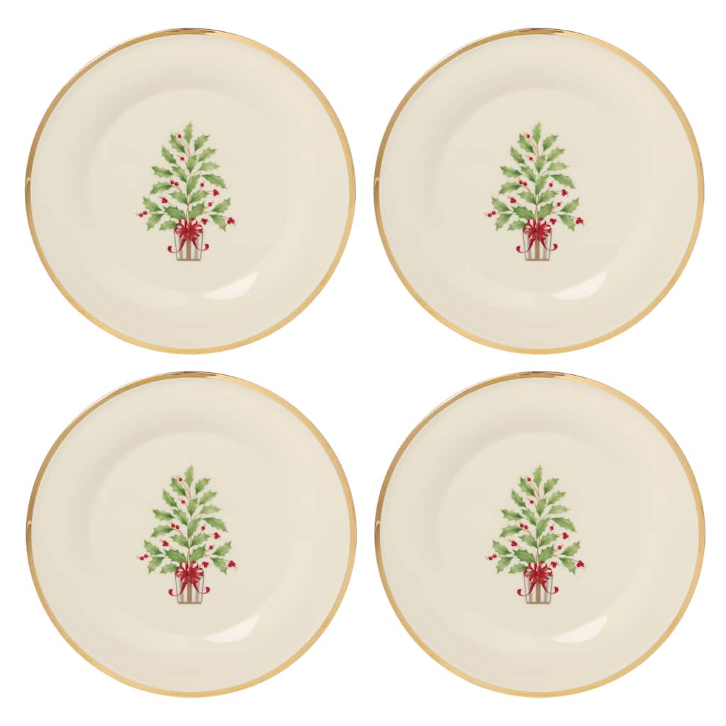 Lenox Holiday Tree Accent Plates, Set of 4