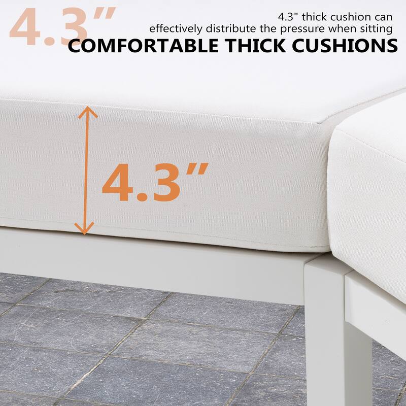 Outdoor Patio Furniture All-Weather Aluminum PE Rattan Wicker Half Round Curved Sofa Sectional Set