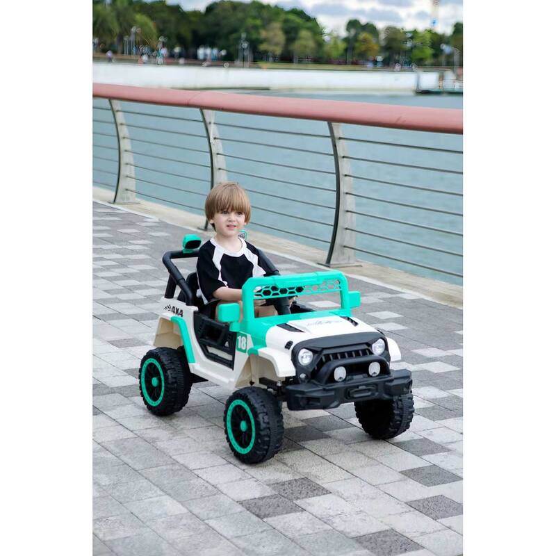 12V Ride on Car with Parent Remote Control, Toddler Electric Car with Spring Suspension, LED Lights & Music Player