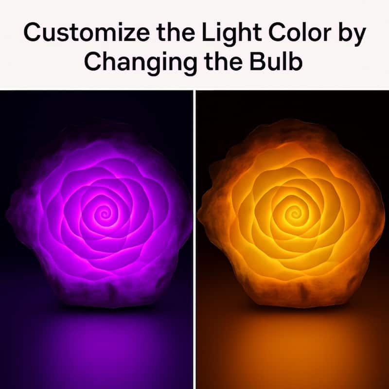 Aria Home Rose Blossom Table Lamp Sculpted Sandstone LED RGB Compatible