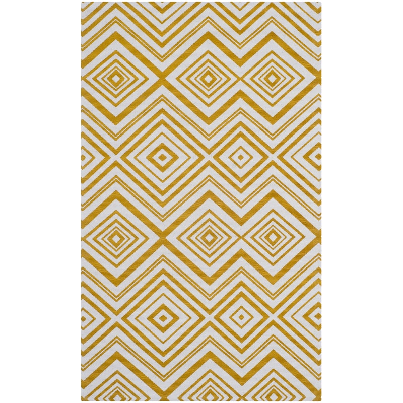 SAFAVIEH Handmade Cedar Brook Montje Modern Cotton Rug - 2'3" x 3'9" - Ivory/Citron