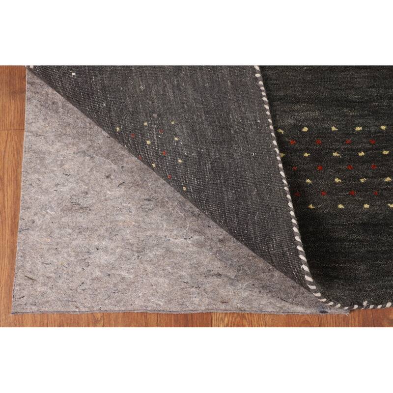 Tribal Gabbeh Oriental Area Rug Handmade Gray Wool Carpet - 5'4"x 7'7"