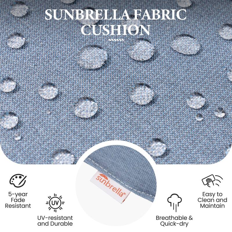 All-Weather Patio Outdoor Indoor Aluminum Swivel Bar Stools with Sunbrella Cushion