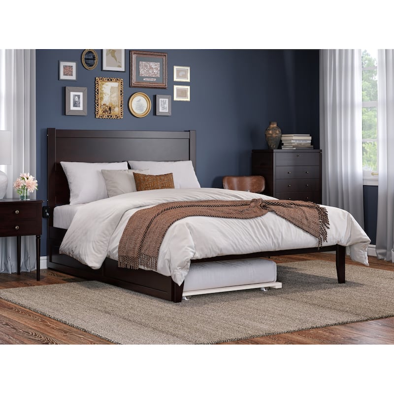 NoHo Queen Platform Bed with Twin XL Trundle in Espresso