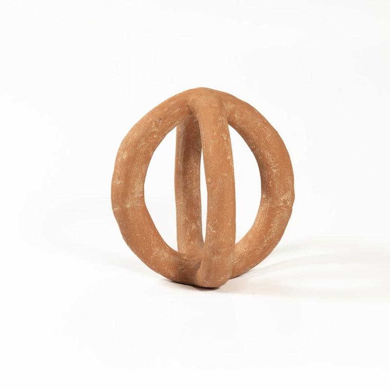 Terracotta Sphere Tabletop Decoration - 21" - Brown